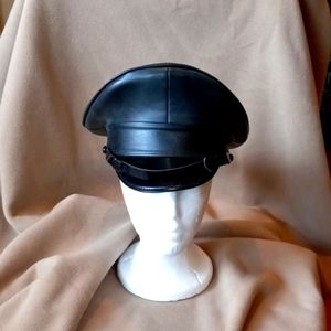 Faux leather hat